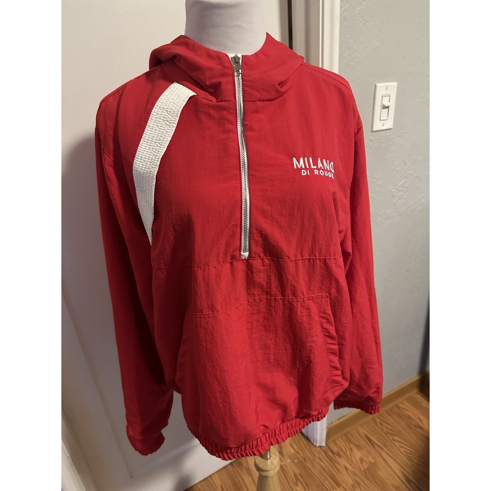 NEW Milano Do Rouge Jacket Mens XL red Loyal Jacket Anorak Windbreaker Hoodie